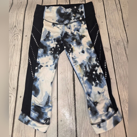 Lululemon Sz 4 Leggings Stop At Nothing Crop Blooming Pixie Tie Dye - Picture 4 of 10